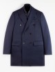 Capotto Doppiopetto Double Coat in Lana e Cashmere blu