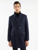 Capotto Doppiopetto Double Coat in Lana e Cashmere blu