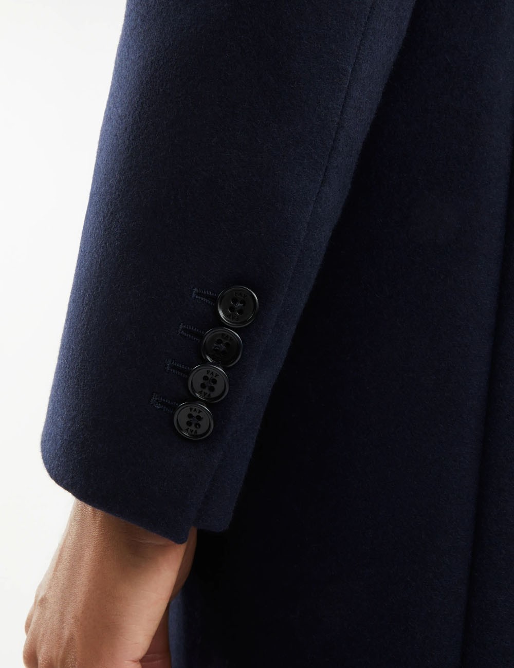 Capotto Doppiopetto Double Coat in Lana e Cashmere blu