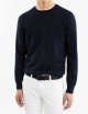 Round-neck Jumper in Wool blue