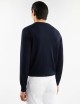 Round-neck Jumper in Wool blue