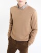 Round-neck Jumper in Wool beige