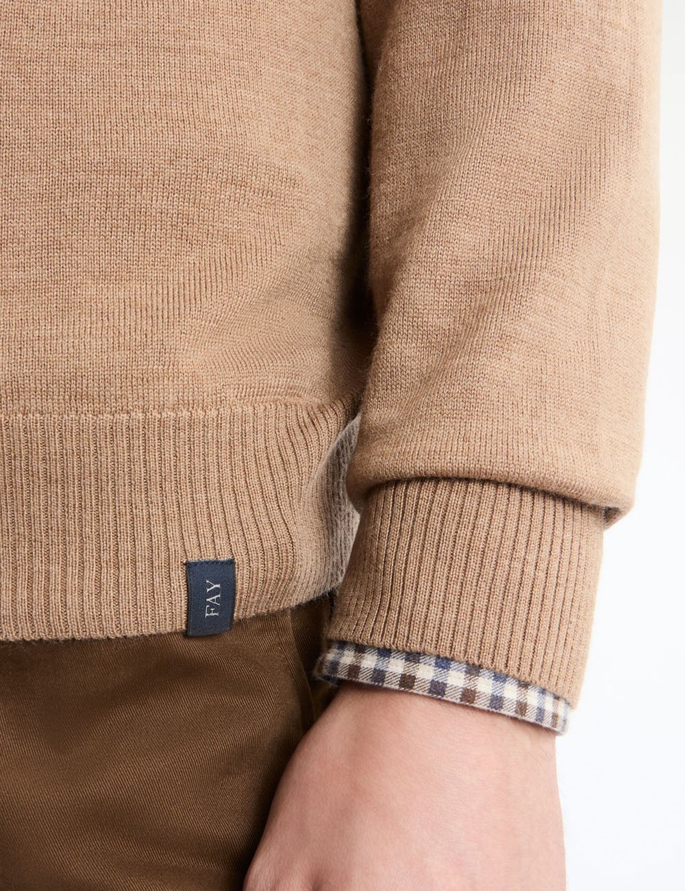 Pull Girocollo in Lana beige