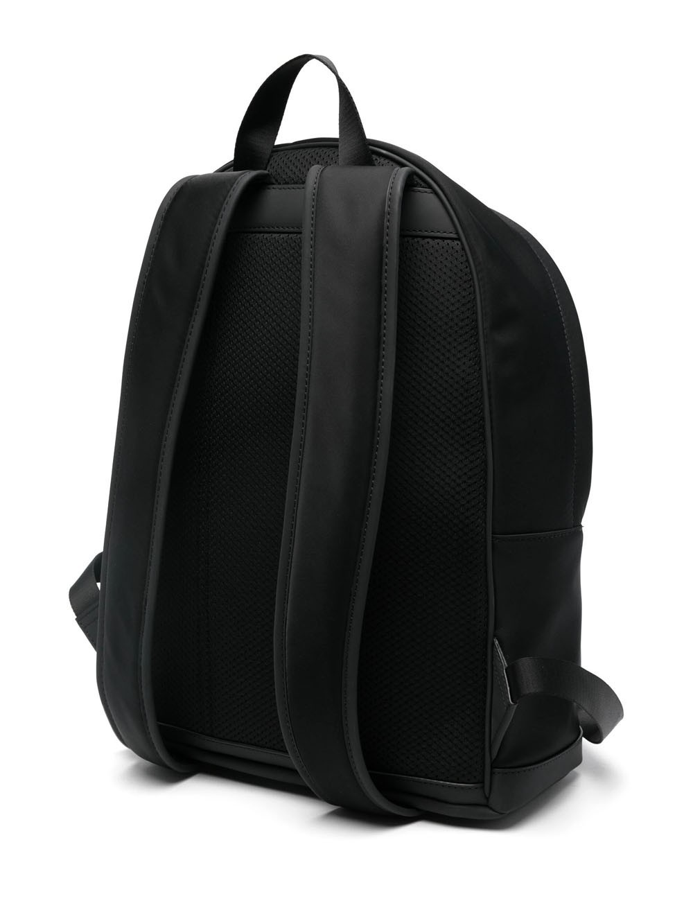 Backpack with black logo plaque
