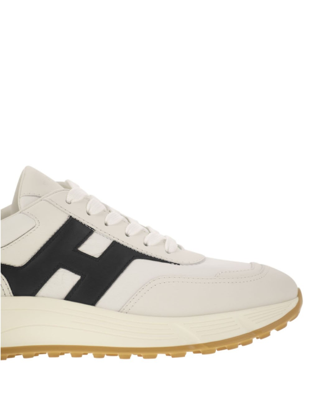 Sneakers HYPERLIGHT in pelle con H bianco nero