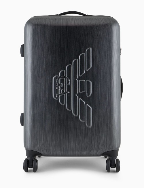 Trolley medio in ABS con maxi aquila a rilievo grigio