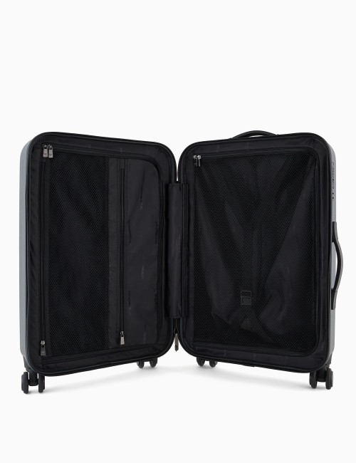 Trolley medio in ABS con maxi aquila a rilievo grigio