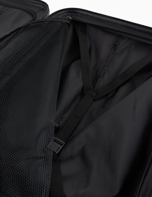 ABS medium trolley suitcase with oversized, embossed eagle gray