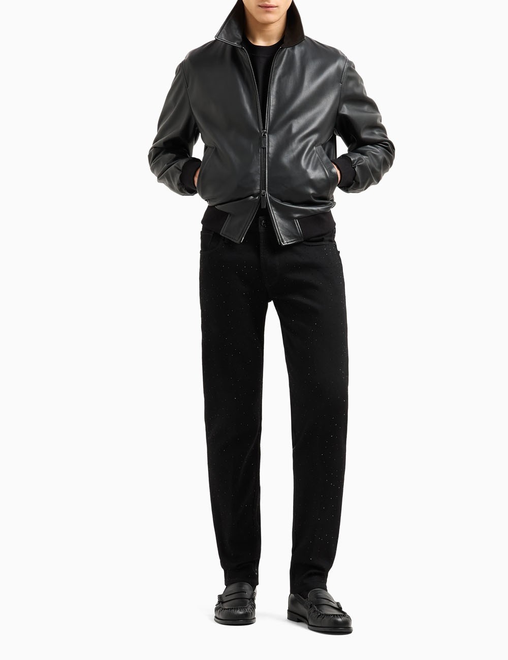 ASV Clubwear T-shirt in a Lyocell blend jersey with all-over rhinestones black