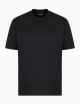T-shirt in jersey misto lyocell con ricamo Emporio Armani ASV nera