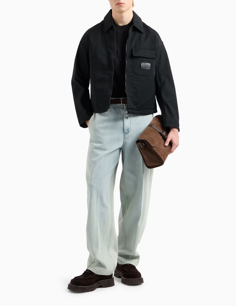 ASV jersey-Lyocell blend T-shirt with Emporio Armani embroidery nera