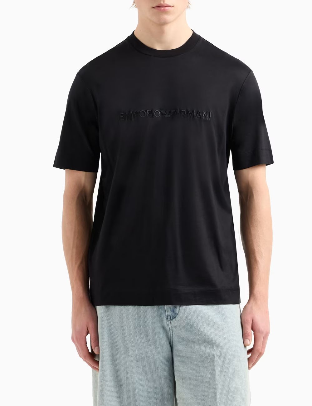 ASV jersey-Lyocell blend T-shirt with Emporio Armani embroidery nera