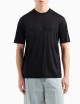 T-shirt in jersey misto lyocell con ricamo Emporio Armani ASV nera