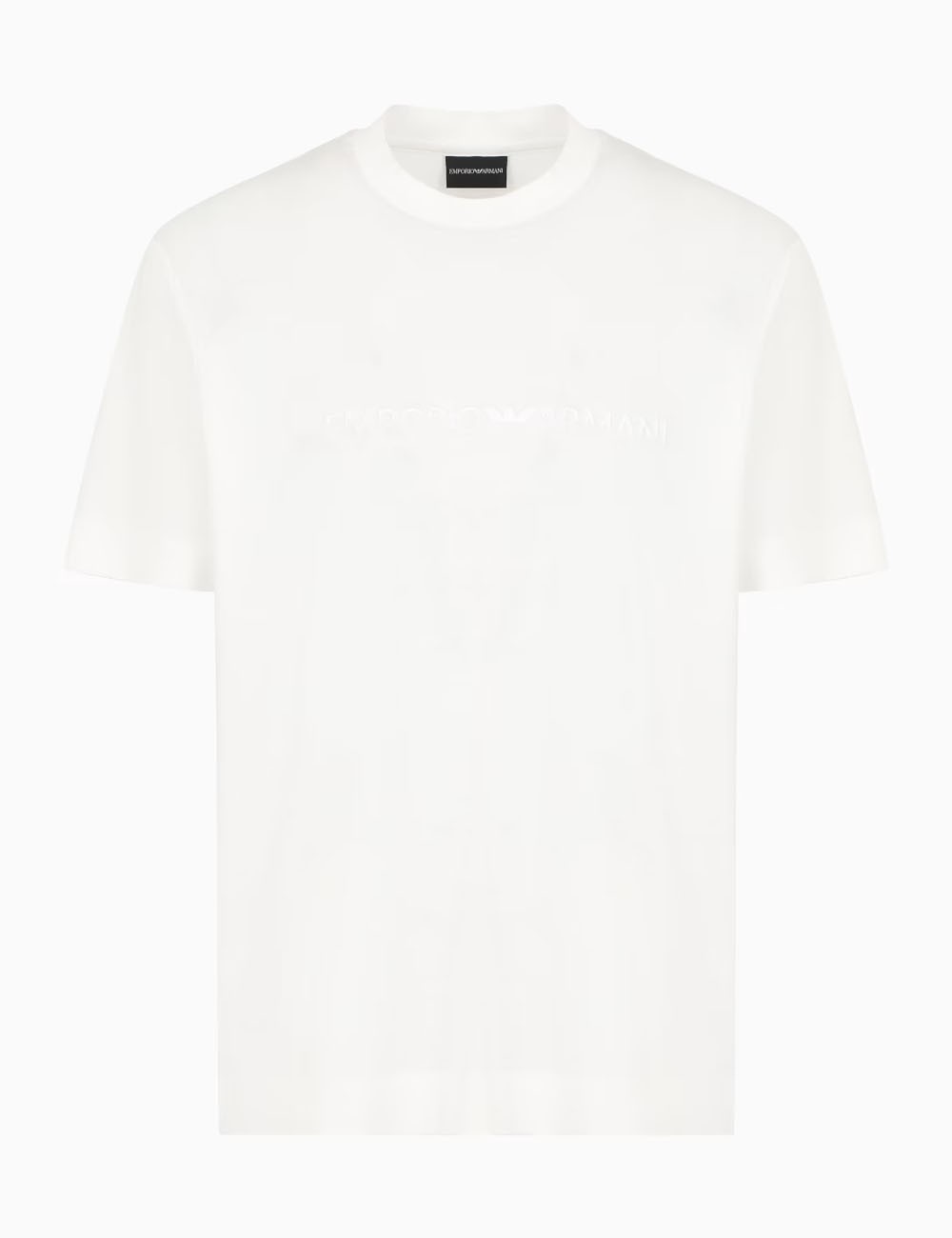 T-shirt in jersey misto lyocell con ricamo Emporio Armani ASV bianca