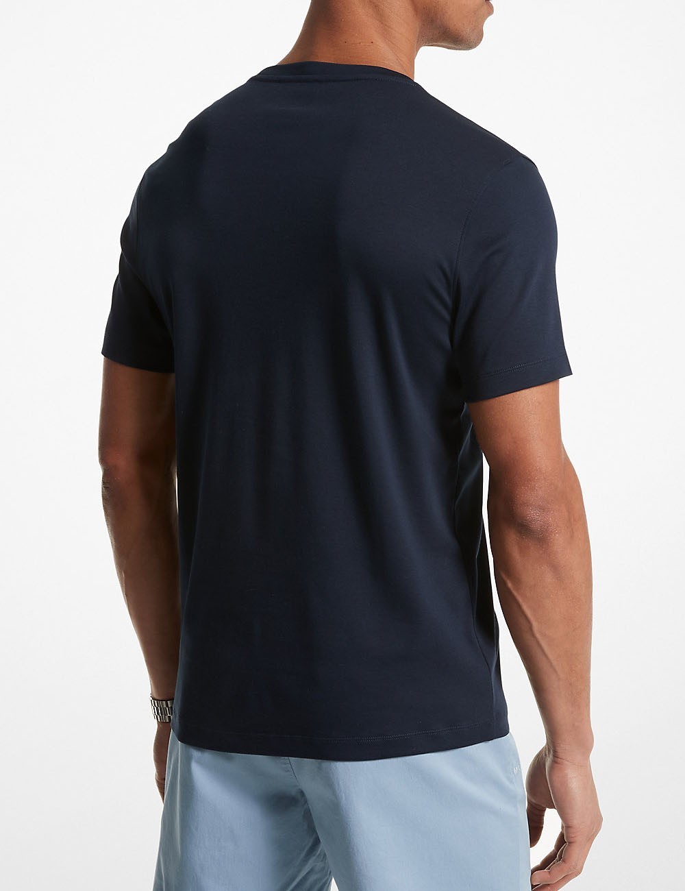 T-shirt a girocollo in cotone notte