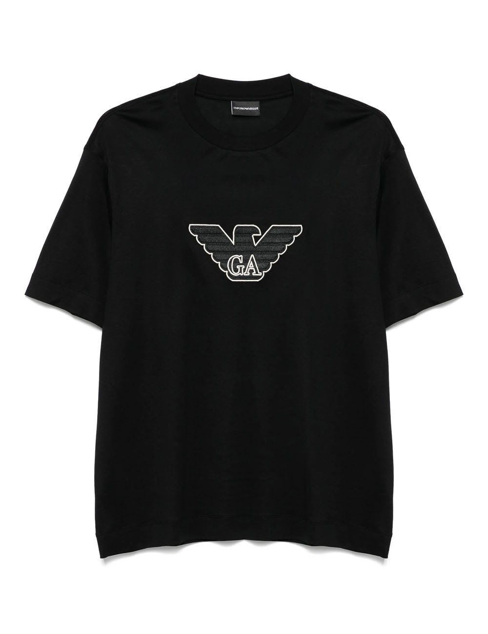 T-shirt in jersey misto lyocell con ricamo logo ASV nera