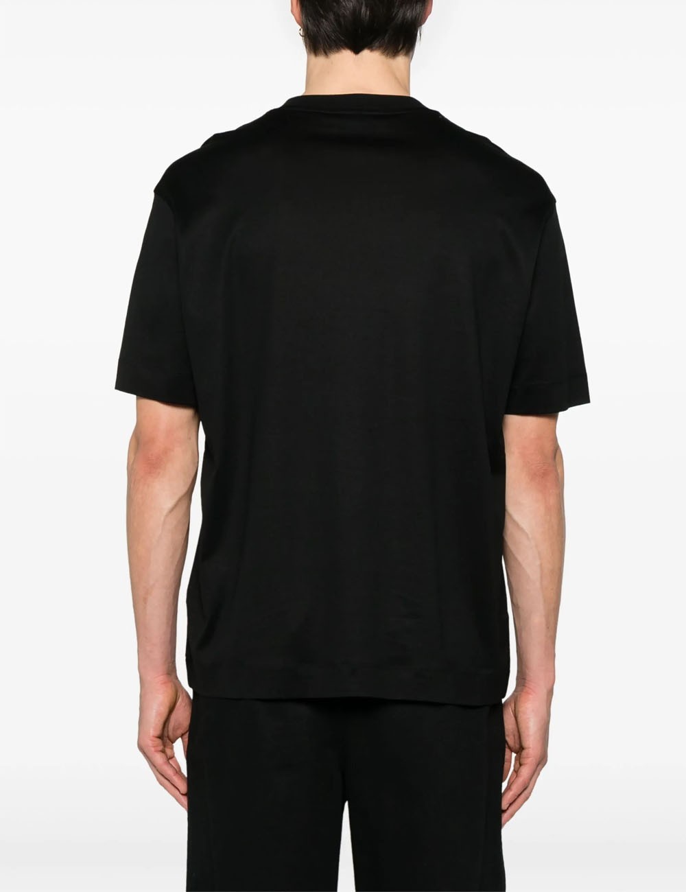Jersey-Lyocell blend T-shirt with ASV logo embroidery black