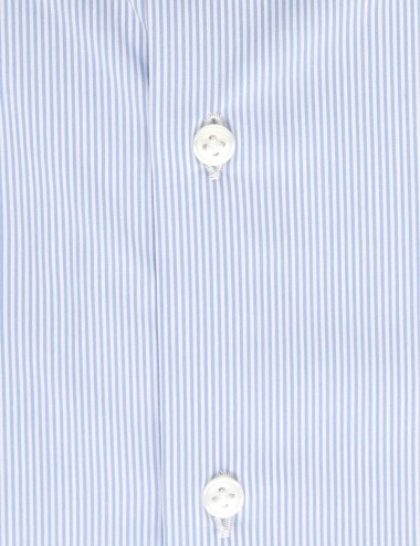 Camicia regular fit con collo francese in popeline azzurra