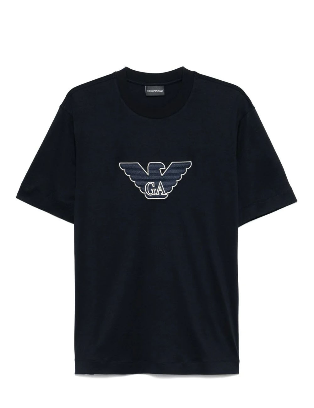 T-shirt in jersey misto lyocell con ricamo logo ASV blu