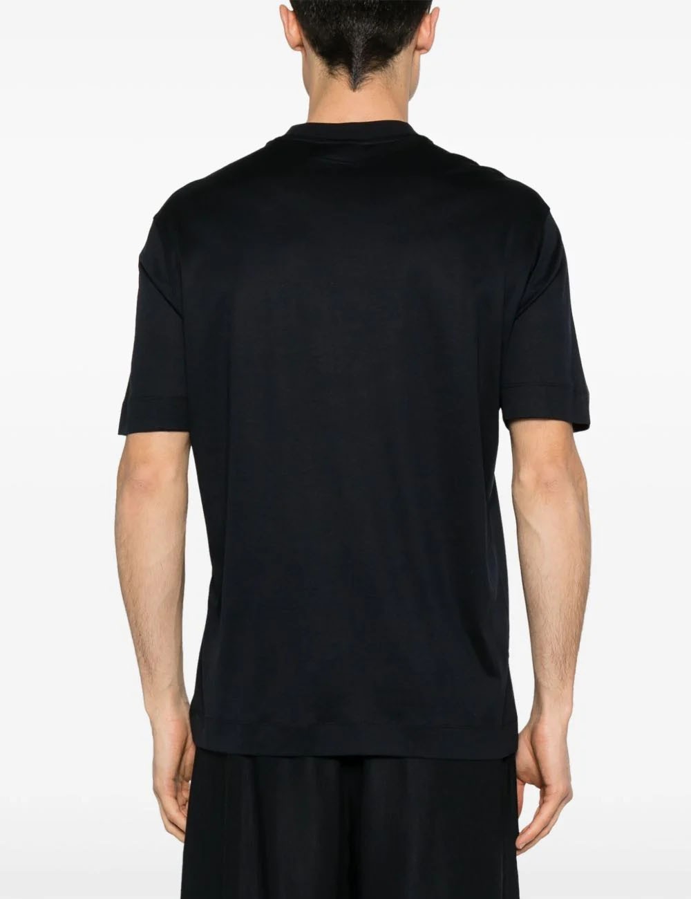 Jersey-Lyocell blend T-shirt with ASV logo embroidery blue