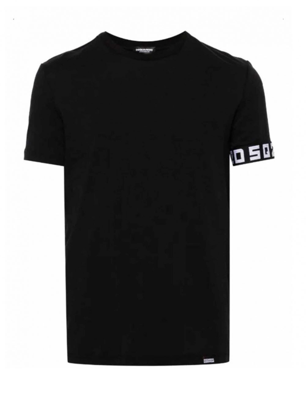 T-shirt con logo bracciale nera