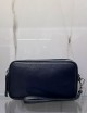 Pochette in pelle con 3 scomparti blu