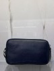 Pochette in pelle con 3 scomparti blu