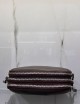 Pochette in pelle con 3 zip brown
