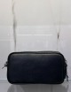 Pochette in pelle con 3 scomparti nera