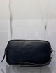 Pochette in pelle con 3 scomparti nera