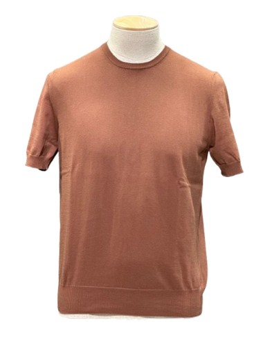 ORGANIC COTTON KNIT T-SHIRT BROWN