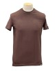 T-shirt con logo ricamato marrone