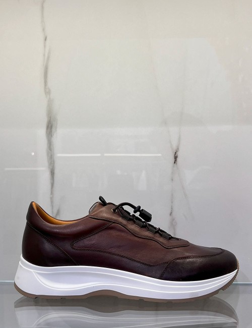 Sneakers in pelle brown