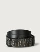 Cintura Nobuckle Bull in cuoio con micro-borchie nera