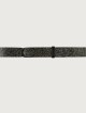 Cintura Nobuckle Bull in cuoio con micro-borchie nera