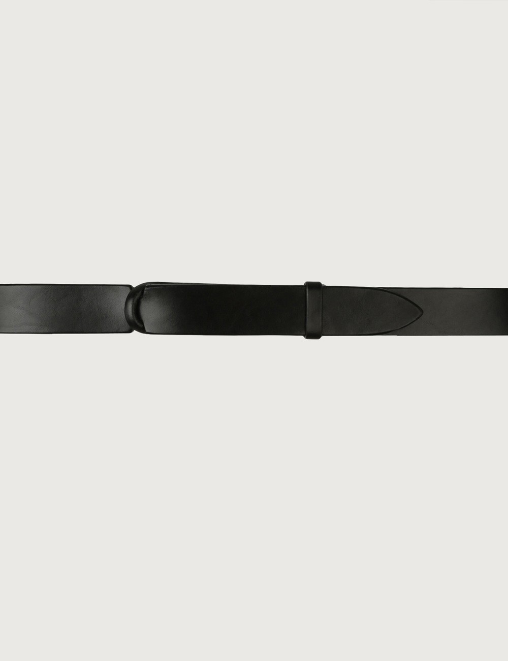 Bull leather Nobuckle belt black