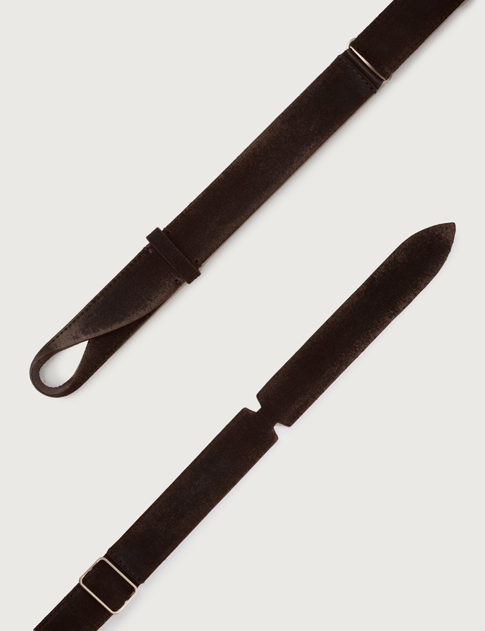 Cintura Nobuckle Cloudy in suede testa di moro