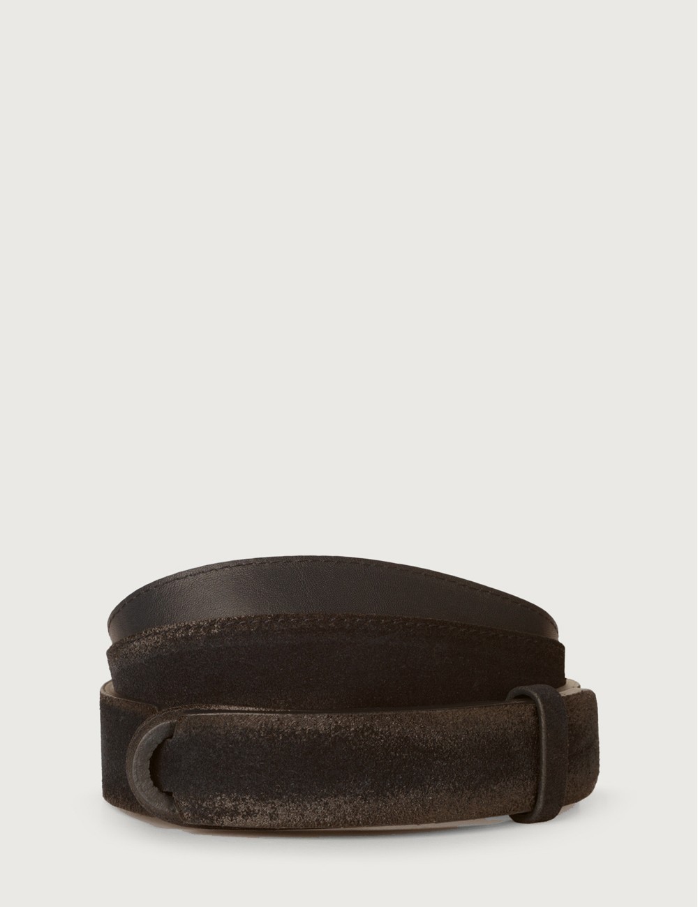 Cintura Nobuckle Cloudy in suede testa di moro