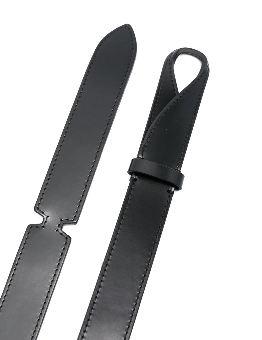 Calf leather Nobuckle belt black