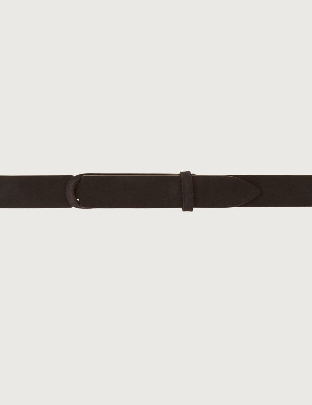 Suede Nobuckle belt chocolate