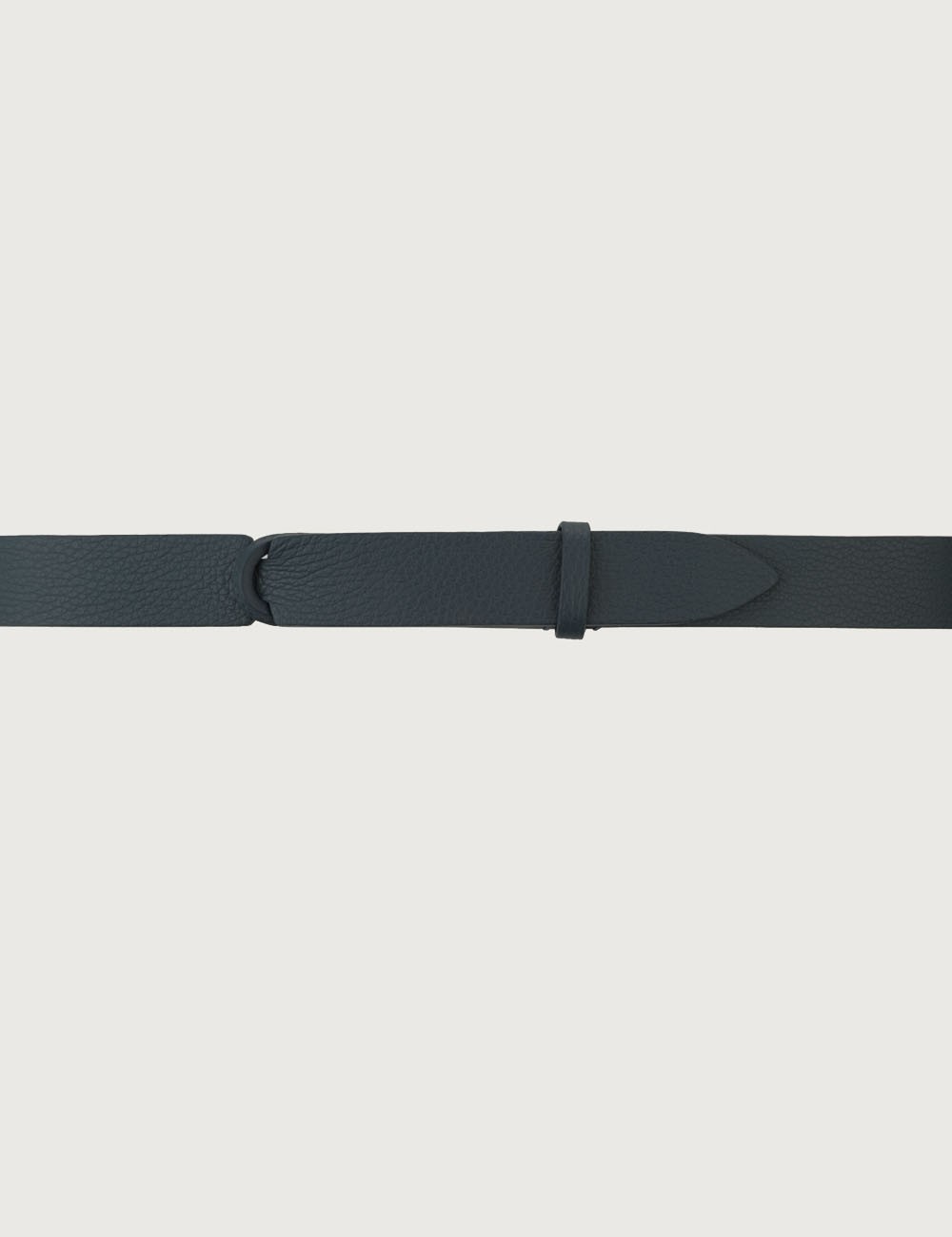 Micron leather Nobuckle belt navy