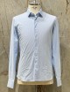 Oxford Jacquard Open Shirt Light Blue Vertical Stripes Fancy