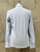 Oxford Jacquard Open Shirt Light Blue Vertical Stripes Fancy