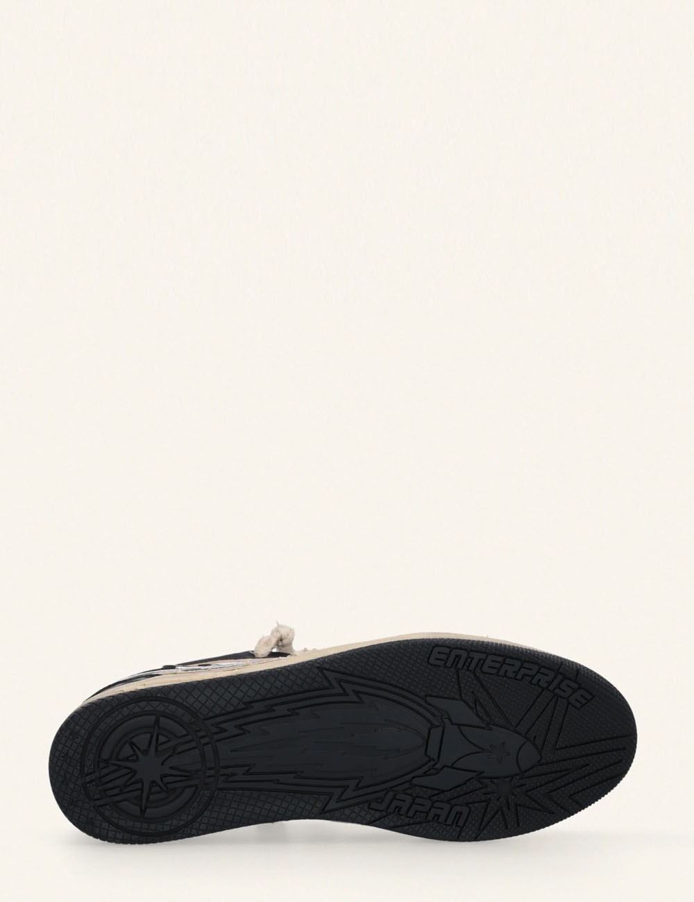 Entjpn Egg Rocket Vintage Black Leather Men's Sneakers