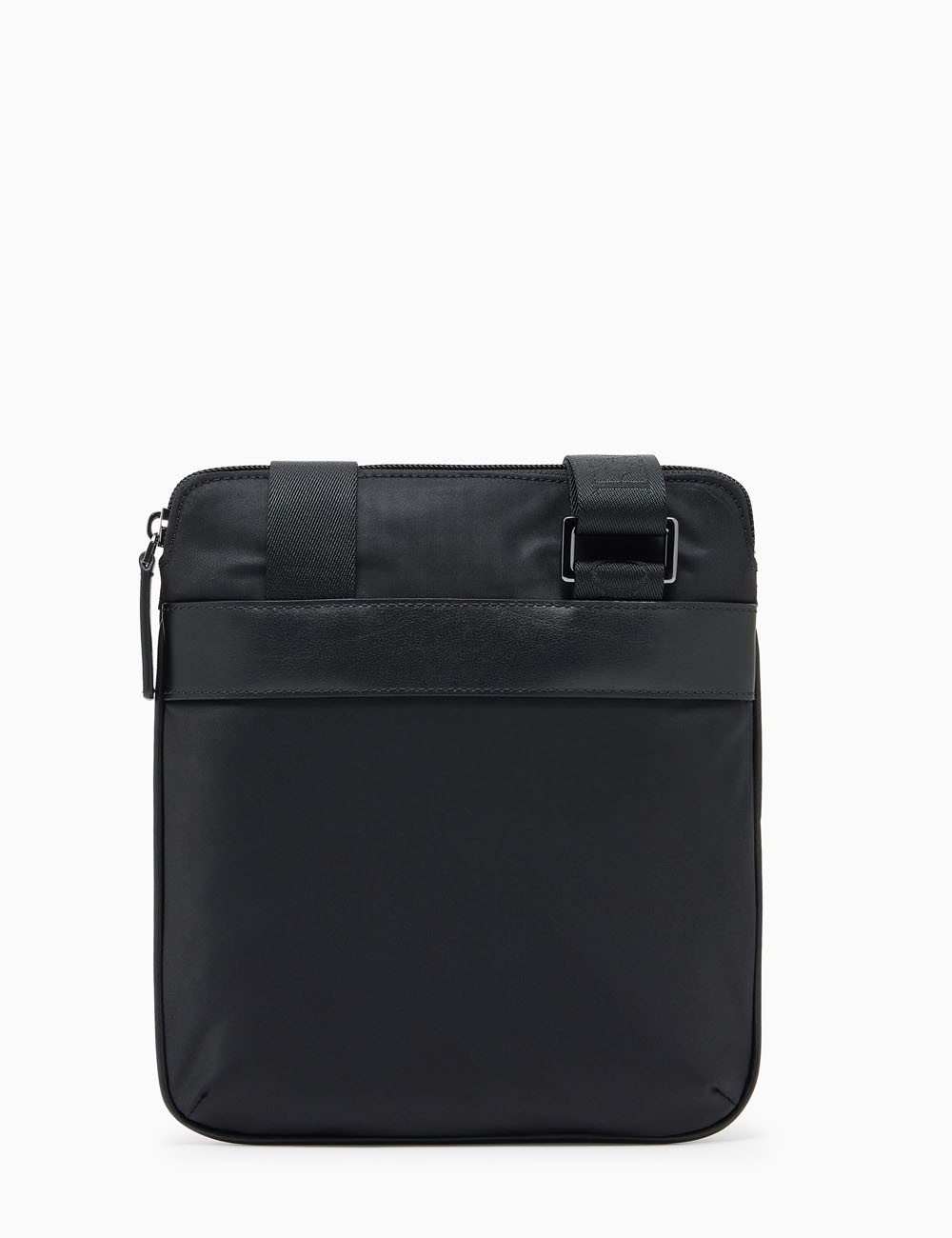 ASV recycled-nylon flat shoulder bag black