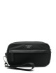 Beauty case con logo in nylon riciclato nero