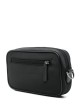 Beauty case con logo in nylon riciclato nero