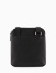 ASV regenerated Saffiano leather flat shoulder bag with eagle plate black