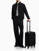 ABS carry-on case with Saffiano detail and eagle plate black