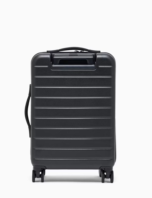 Trolley cabina in ABS dettaglio saffiano e placchetta aquila nero